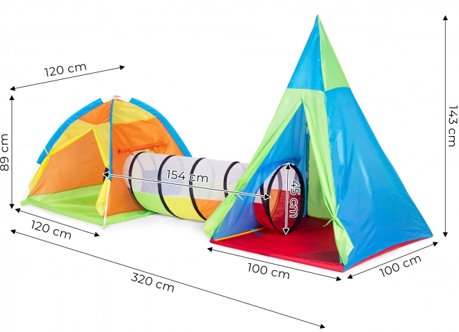 Detský stanový ihrisko 3-v-1 iglú tipi tunel IPLAY