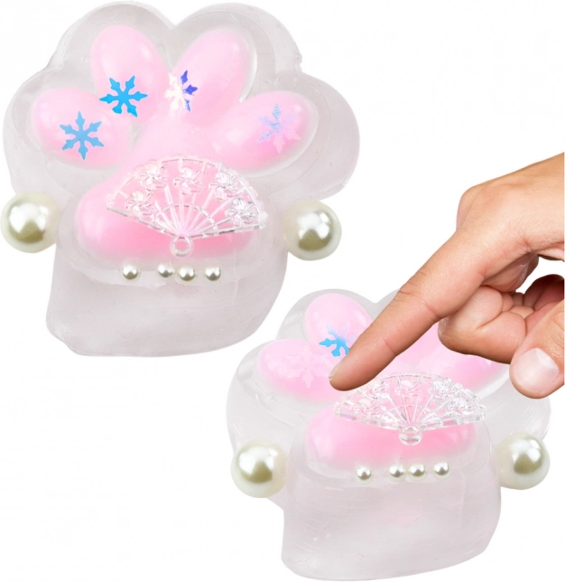 Antistresová Hračka Mačacia Labka Priehľadná Squishy