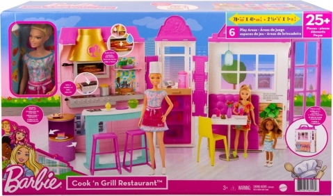 Barbie reštaurácia – herná sada s príslušenstvom a bábikou
