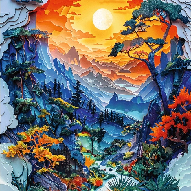 Trefl Puzzle Papierové Umenie: Údolie 1000 dielikov