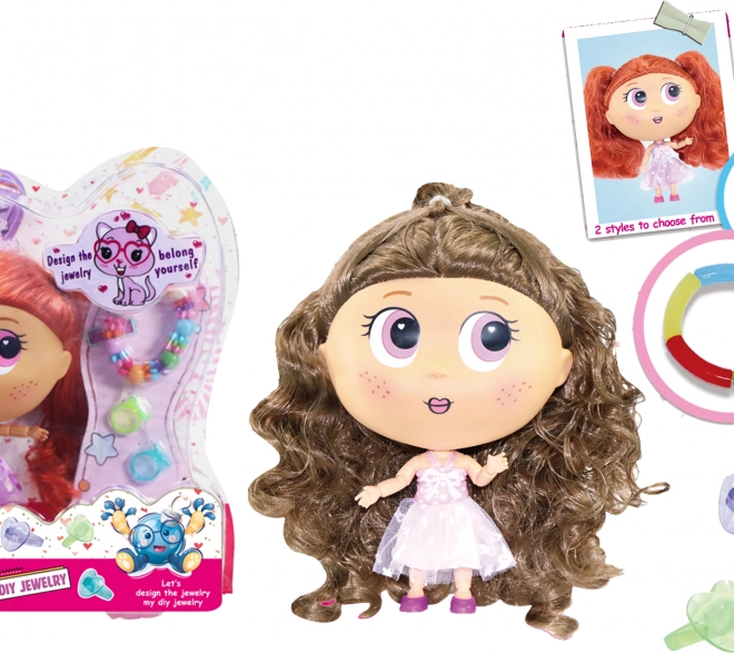Bábika s doplnkami a náramkom 18 cm