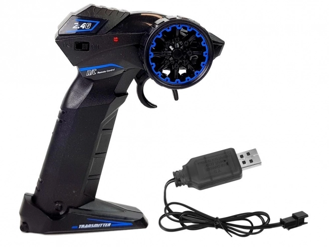 Modrý diaľkovo ovládaný športový motocykel 2.4G
