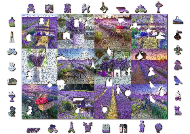 Drevené puzzle Levanduľová Francúzsko 2v1