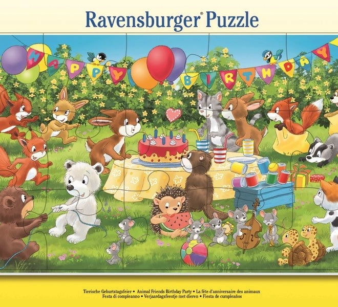 Ravensburger puzzle Oslava narodenín so zvieracími kamarátmi 15 dielikov