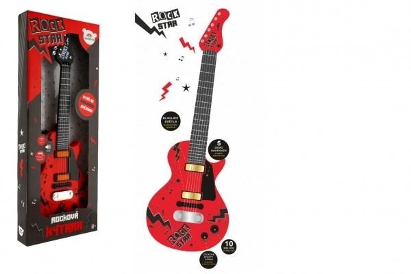 Elektrická gitara ROCK STAR plastová 58cm na batérie so zvukom, svetlom v krabici 24x62x5,5cm