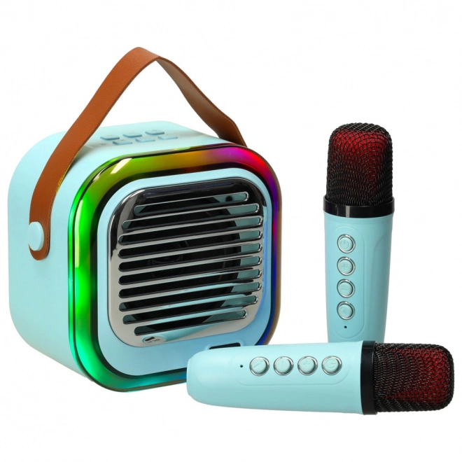 Karaoke reproduktor s USB a Bluetooth, modrý