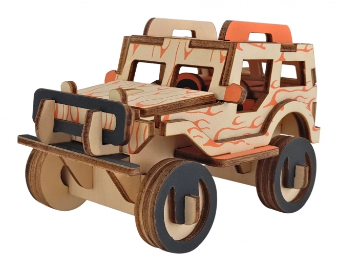 Drevené 3D Puzzle Jeep