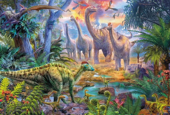 Schmidt puzzle dinosaury 4v1 v plechovom kufríku