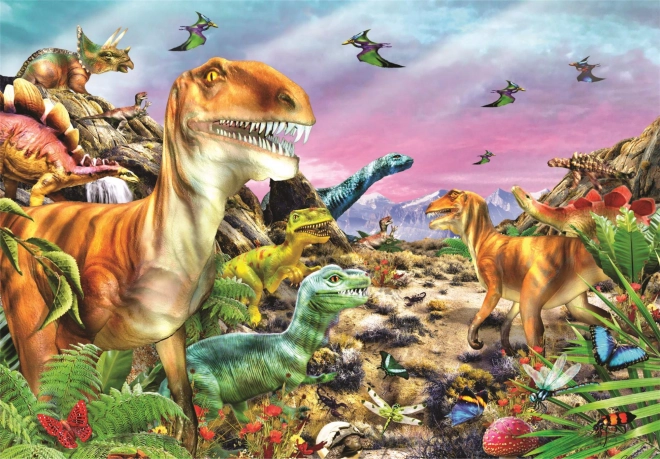 Fascinujúci motív zo sveta dinosaurov