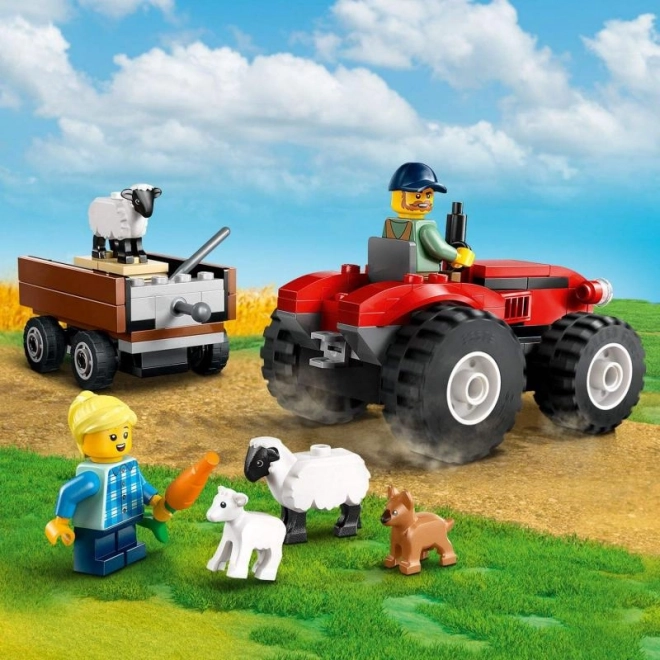 Lego City Červený traktor s prívesom a ovcou