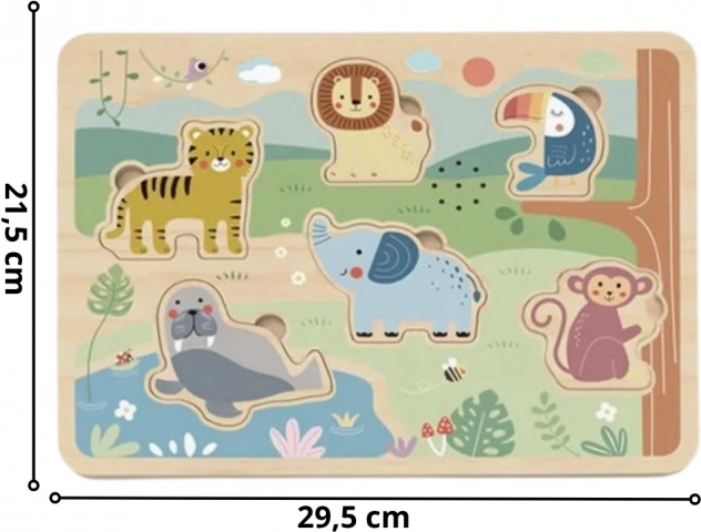 Tooky Toy Drevo Interaktívne Puzzle Zvieratká