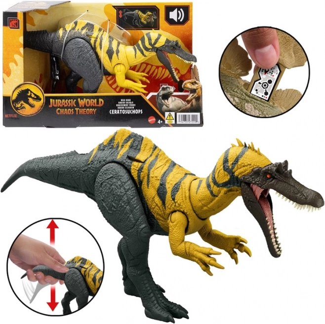 Figúrka dinosaurus Ceratosuchops Jurassic World s divokým revom a pohyblivými časťami