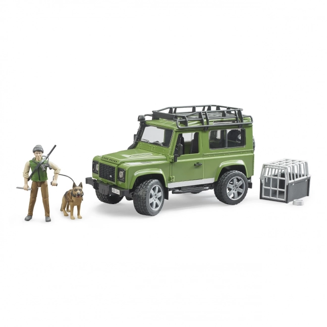 Lesníctvo - Land Rover Defender s myslivcom a psom