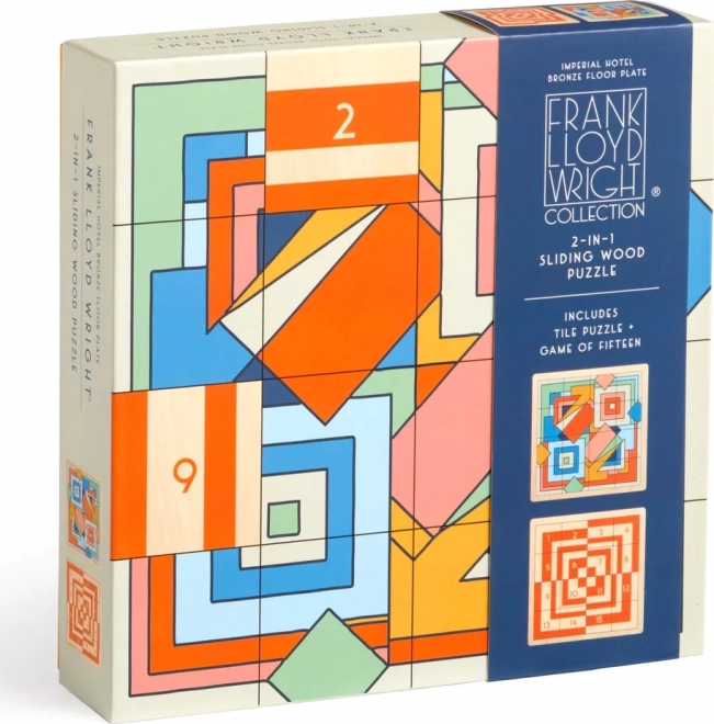 Posuvné drevené puzzle Frank Lloyd Wright: Imperial Hotel 2v1