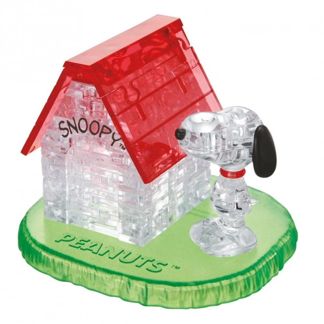 3D kryštálové puzzle Snoopy a Domček