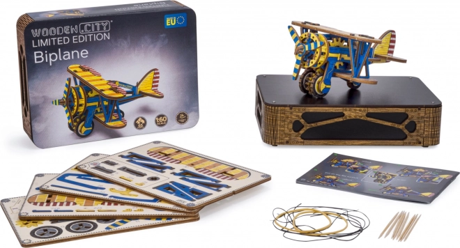 Drevené 3D puzzle Dvojplošník Limitovaná edícia