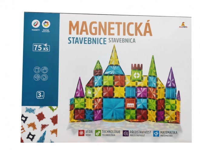 Magnetická stavebnica pre deti - 75 dielov