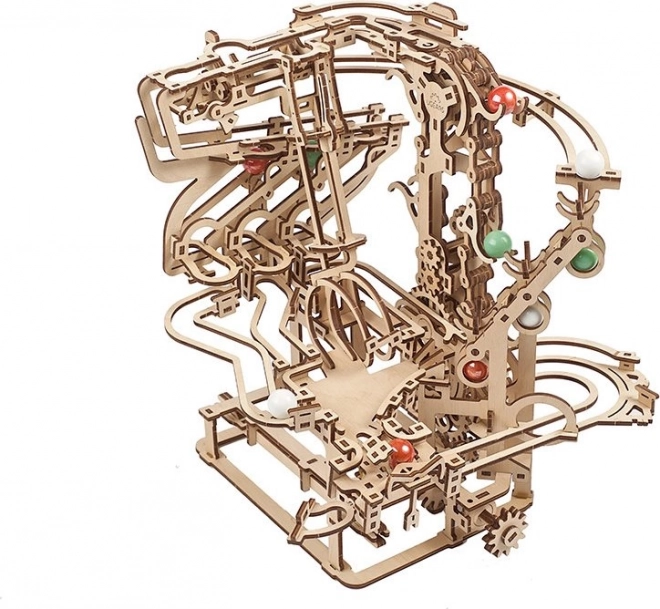 Ugears 3D drevené mechanické puzzle Guľôčková a reťazová dráha