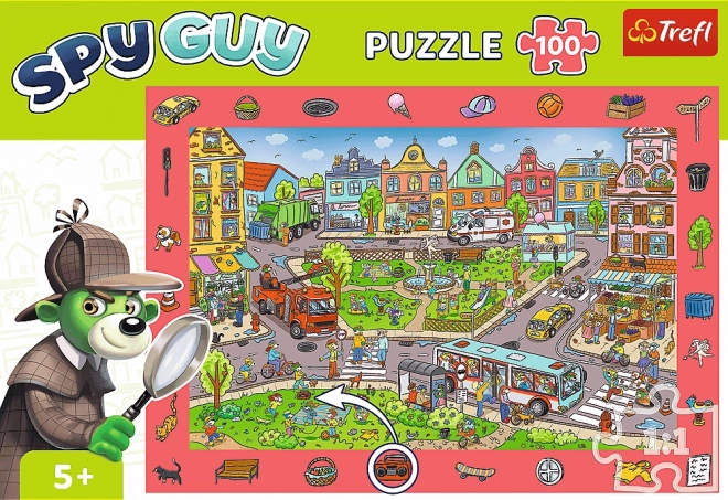 Spy Guy Puzzle s hľadaním obrázkov - Mesto 100 dielikov