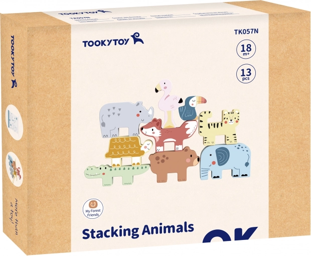 Drevené kocky zvieratká Montessori 9 ks od Tooky Toy