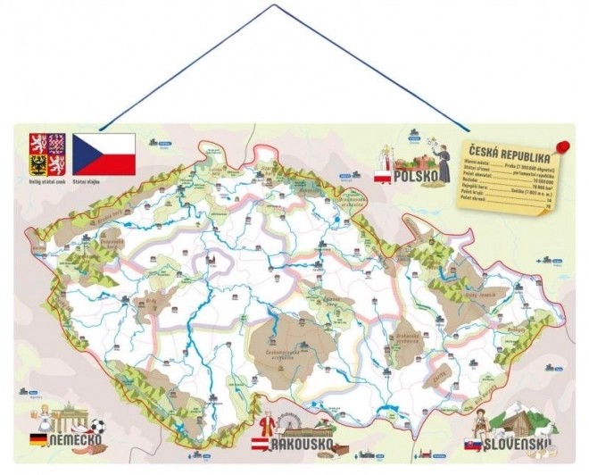 Magnetická mapa Českej republiky s obrázkami