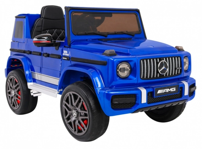 Modrý lakovaný detský Mercedes AMG G63 s diaľkovým ovládaním, MP3, LED svetlami a pásmi