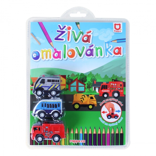 Živá omalovánka autá - set 3 kusov