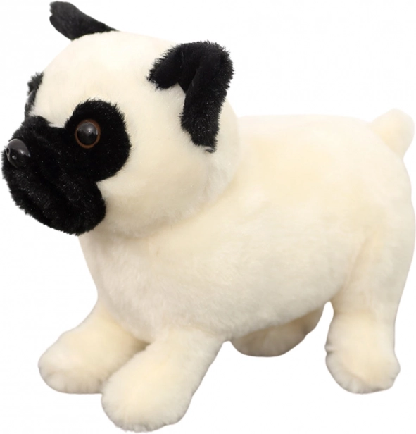 Plyšový mops biely 19 cm