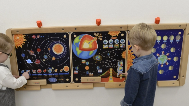 Drevená Edukačná Tabuľa Slnečná Sústava Masterkidz
