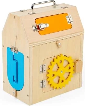Bigjigs Toys Aktivita tabuľa Domček pre deti