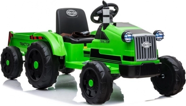 Detský akumulátorový traktor s prívesom zelený