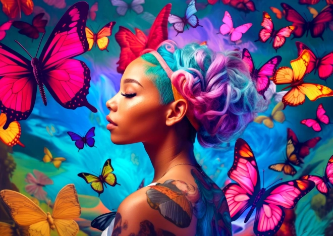 Puzzle Kráľovná motýľov 1000 dielikov