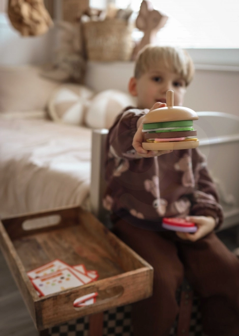 Woopie drevená burger reštaurácia skladačka pre deti
