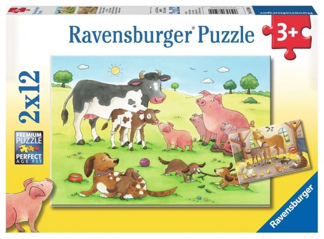 Puzzle Zvieracia farma 2x12 dielikov