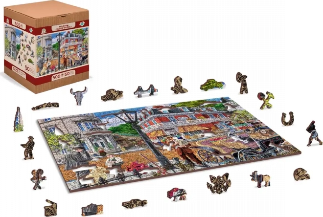 Drevené puzzle Hlavná ulica 2v1 505 dielikov EKO