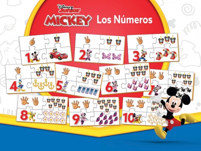 Edukačné puzzle Mickey a priatelia: Počítanie