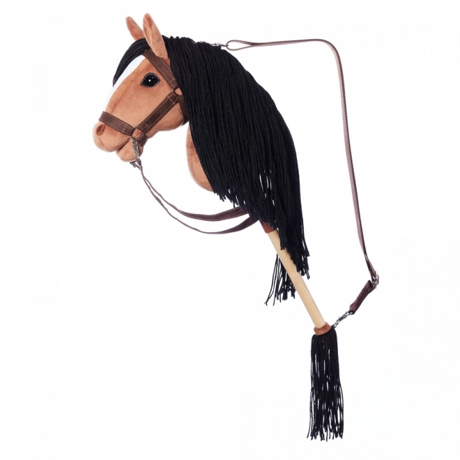 Kôň na tyči Hobby Horse HOPPIHORSE tmavohnedý