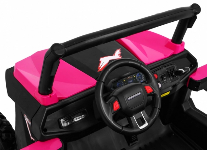 Detský kočík SuperStar ružový + pohon 4x4 + diaľkové ovládanie + batožinový priestor + MP3 LED + zámok dverí
