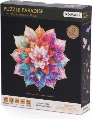 Drevené puzzle Kvetinová mandala