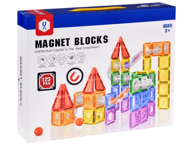 Magnetická stavebnica guľodromovej dráhy ZA4719 - 123 dielikov