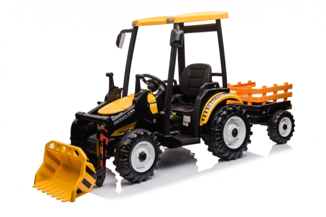 Detský traktor s prívesom žltý