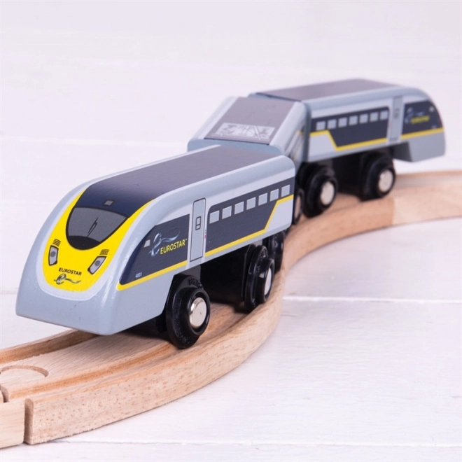 Rýchlovlak Eurostar E320 s koľajnicami