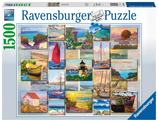 Ravensburger - Puzzle 1500 dielikov: Koláž pobrežia