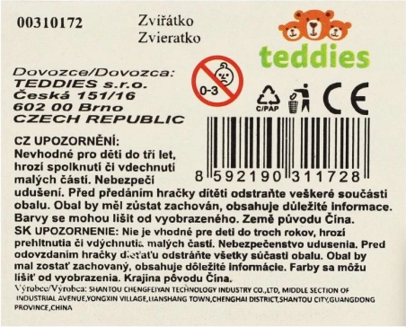 Pískacia gumová zvieratko s jazykom 6 cm