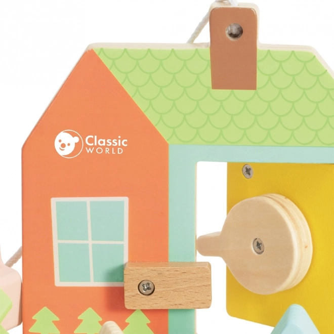 Classic World Montessori drevené navliekanie kľúče a dvere 11 ks