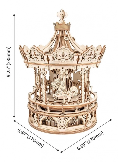 Rokr 3D drevené puzzle Romantický kolotoč