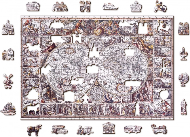 Drevené puzzle mapa objaviteľskej éry 505 dielikov