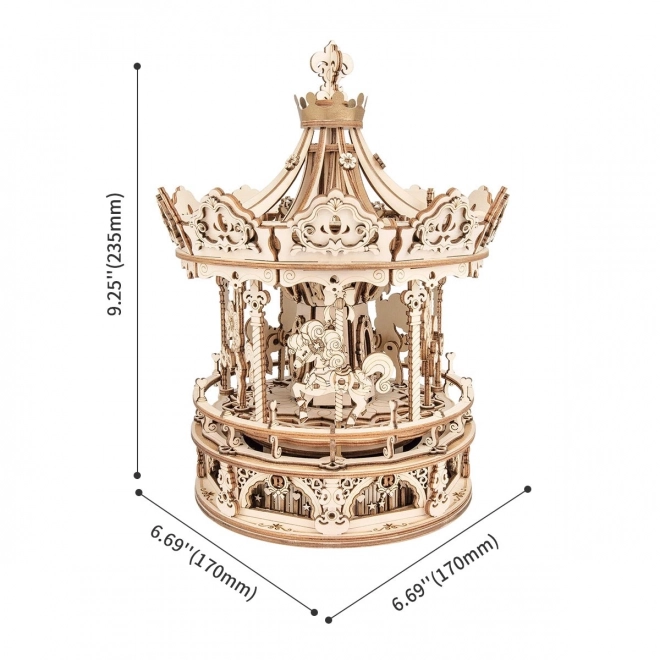 Rokr 3D drevené puzzle Romantický kolotoč