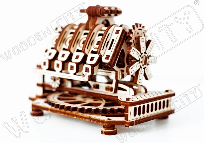 Drevené 3D puzzle Motor V8, 200 dielov