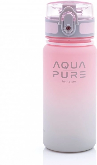 Zdravá fľaša na vodu Aqua Pure 400 ml ružovo-sivá